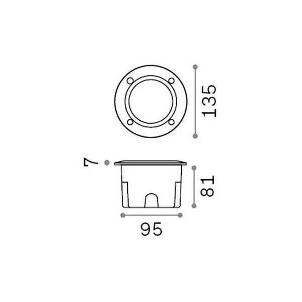 Ideal Lux AVENUE GX53 Einbauleuchte ⌀135mm dimmbar Weiss IP66 CCT einstellbare Lichtfarbe 096544