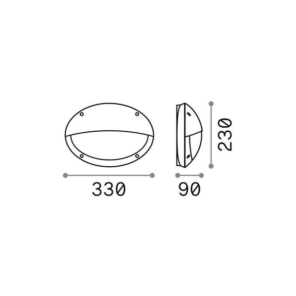 Ideal Lux MEDEA Wandleuchte E27 dimmbar Schwarz IP66 096728