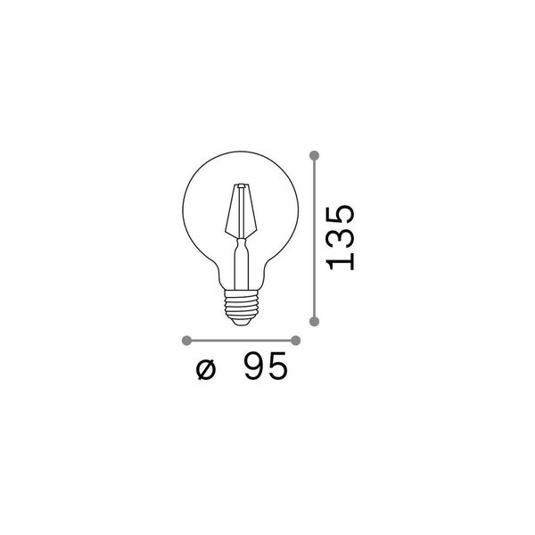 Ideal Lux LAMPADINE E27 Lampe 8W ⌀95mm Klar 101323