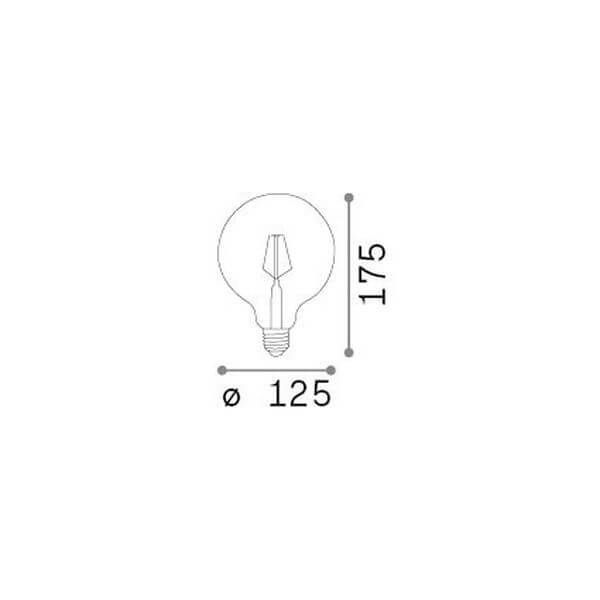 Ideal Lux LAMPADINE E27 Lampe 8W ⌀125mm Klar 101347