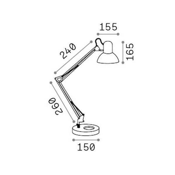 Ideal Lux KELLY Tischleuchte E27 ⌀155mm Schwarz 108094