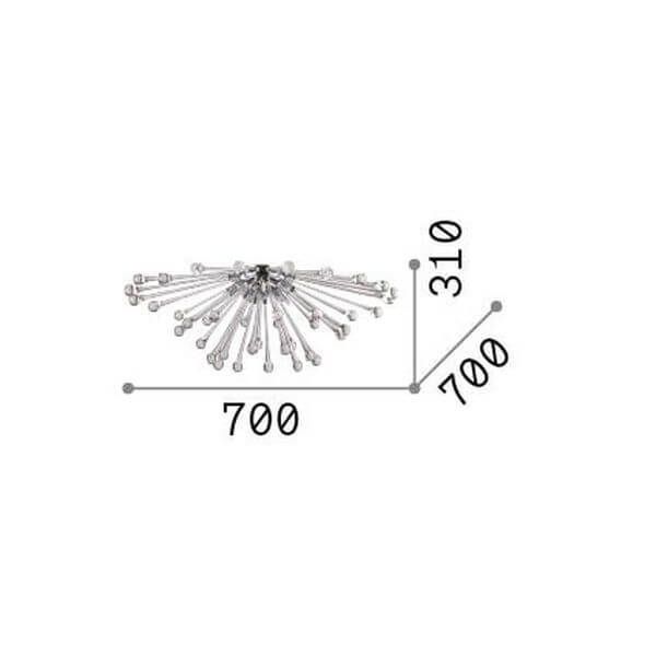 Ideal Lux PAULINE G9 Deckenleuchte 5x ⌀700mm dimmbar Rauchglas warmweiss 111117