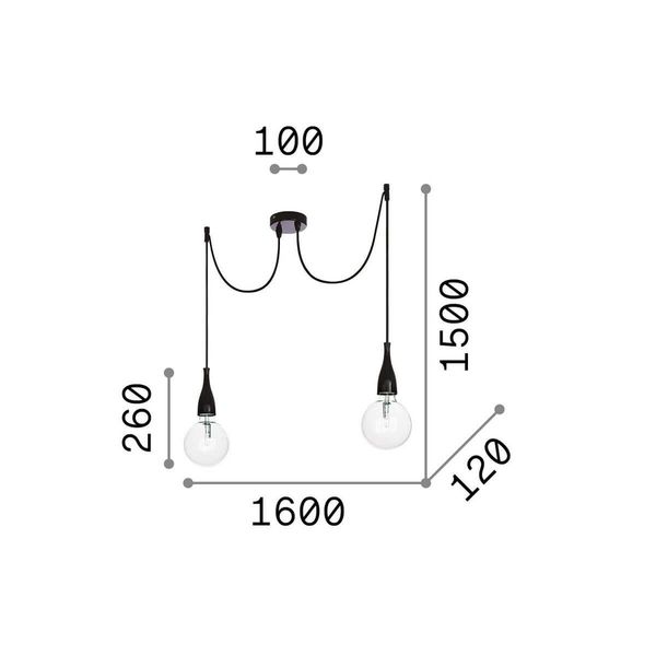 Ideal Lux MINIMAL E27 Pendelleuchte 2x 2x8W dimmbar Weiss warmweiss 112718