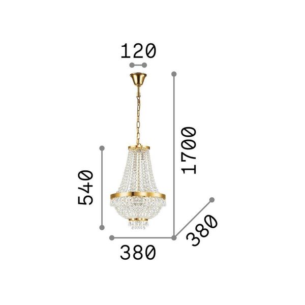 Ideal Lux CAESAR G9 Pendelleuchte 6x ⌀380mm dimmbar Gold warmweiss 114729