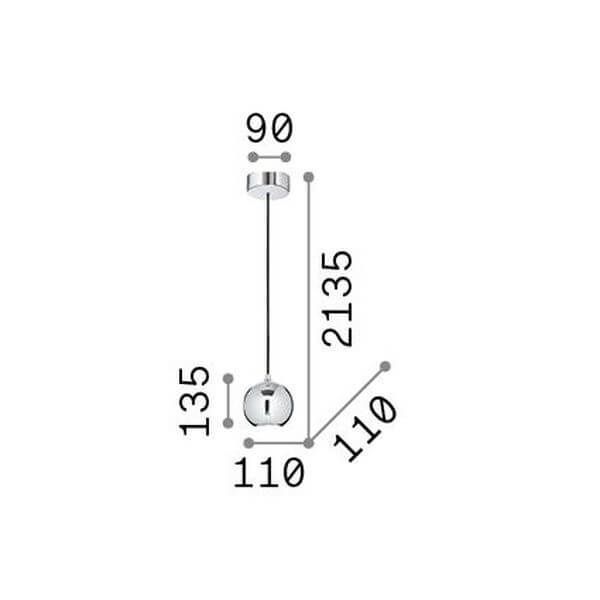 Ideal Lux MR JACK GU10 Pendelleuchte ⌀110mm dimmbar Chrom warmweiss 116457