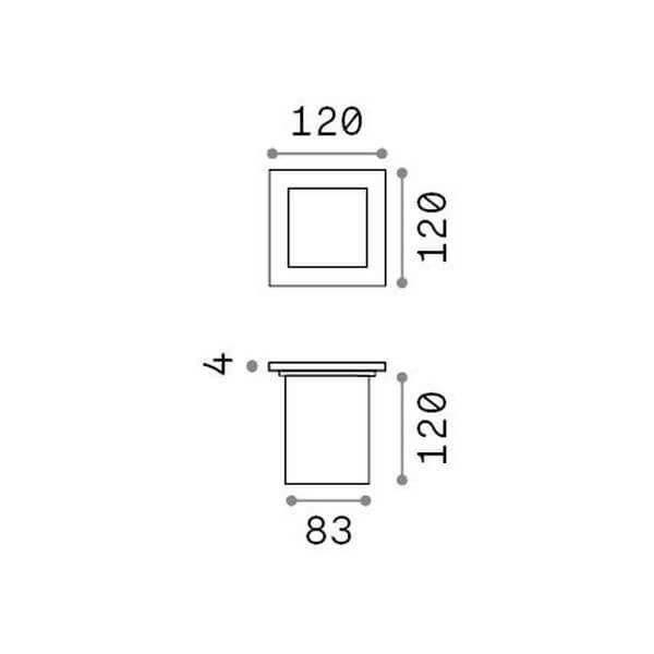 Ideal Lux PARK Einbauleuchte G9 dimmbar Stahlfarben IP54 117881