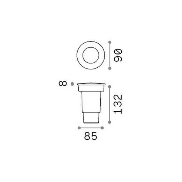 Ideal Lux GRAVITY GU10 Einbauleuchte ⌀90mm dimmbar Schwarz IP67 CCT einstellbare Lichtfarbe 120249