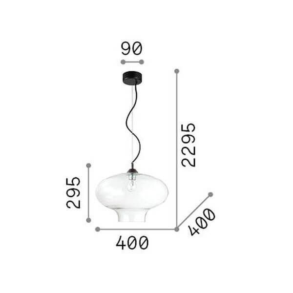 Ideal Lux BISTRO' Pendelleuchte E27 ⌀400mm dimmbar Rauchglas 120904