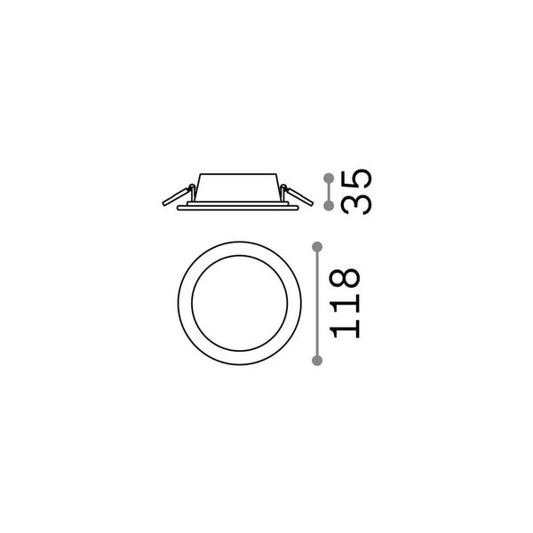 Ideal Lux GROOVE LED Einbauleuchte 10W ⌀118mm Weiss warmweiss 123974