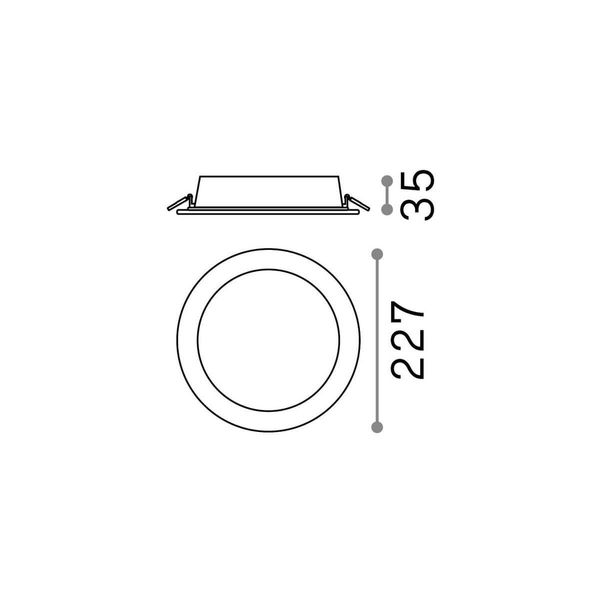 Ideal Lux GROOVE LED Einbauleuchte 30W ⌀227mm Weiss warmweiss 124018