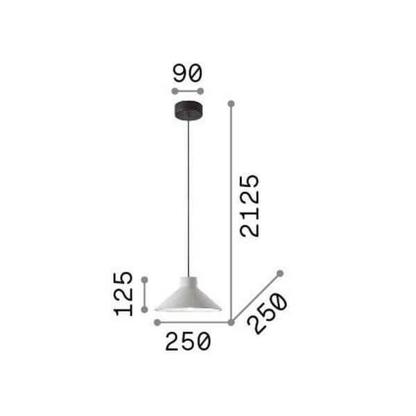 Ideal Lux OIL Pendelleuchte E27 ⌀250mm dimmbar Beton 129099