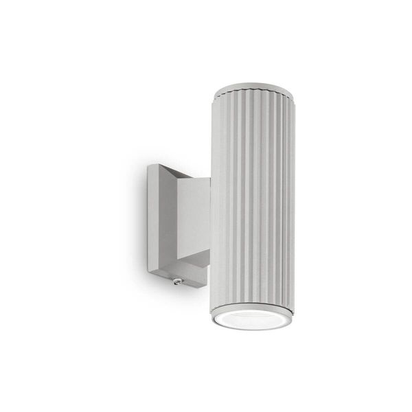 Ideal Lux BASE Wandleuchte GU10 2-fach dimmbar Grau IP44 129440