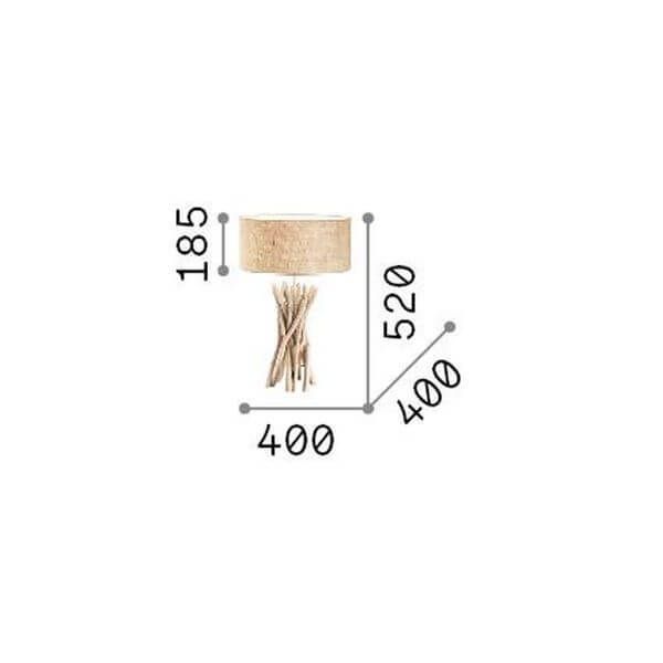 Ideal Lux DRIFTWOOD Tischleuchte E27 ⌀400mm Holz 129570