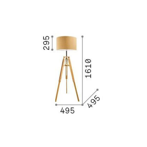 Ideal Lux KLIMT Stehleuchte E27 ⌀495mm Holz 137827