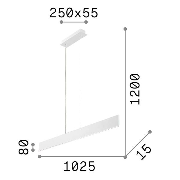 Ideal Lux DESK LED Pendelleuchte 32W Weiss warmweiss 138237