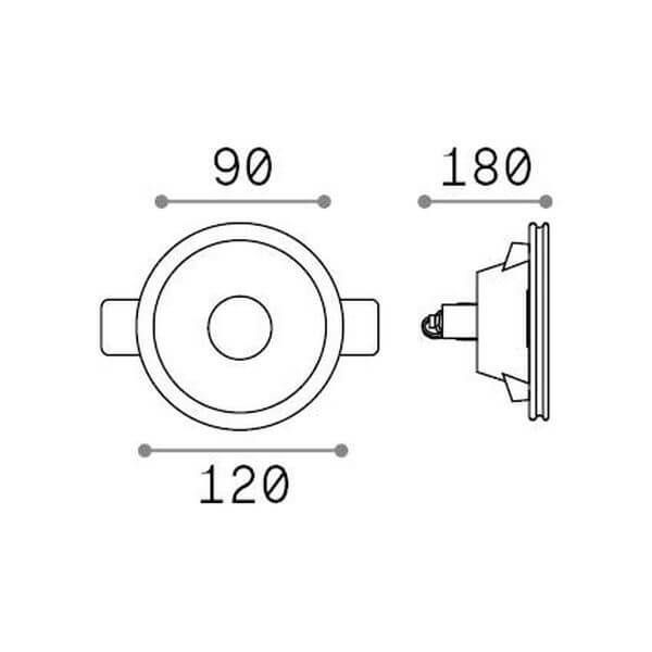 Ideal Lux SAMBA Einbauleuchte GU10 ⌀120mm dimmbar Weiss 139012