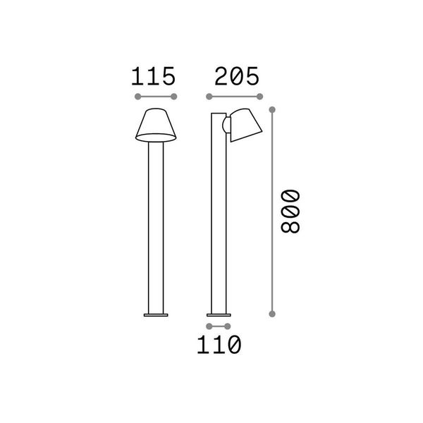 Ideal Lux GAS Stehleuchte GU10 dimmbar Anthrazit IP43 139470