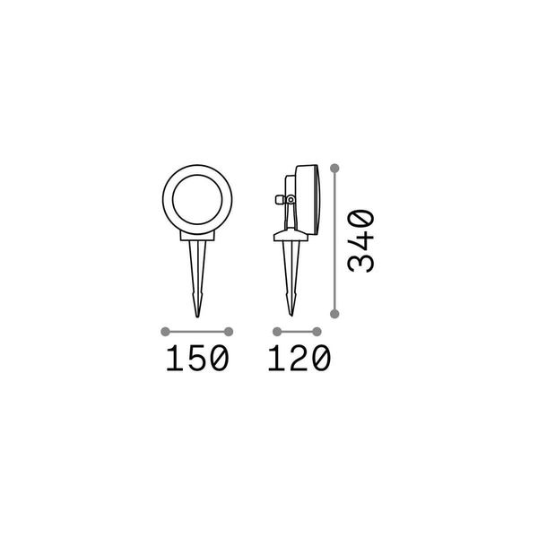 Ideal Lux LITIO GX53 Bodenleuchte 10W dimmbar Schwarz IP66 CCT einstellbare Lichtfarbe 145358