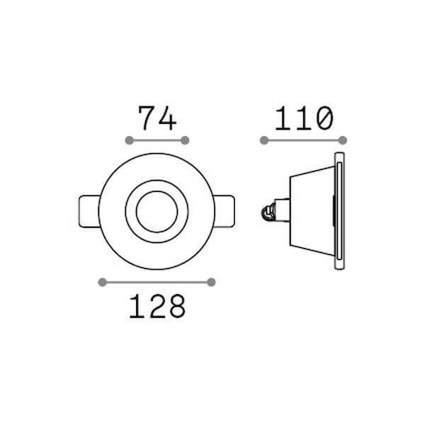 Ideal Lux SAMBA Einbauleuchte GU10 ⌀128mm dimmbar Weiss 150130