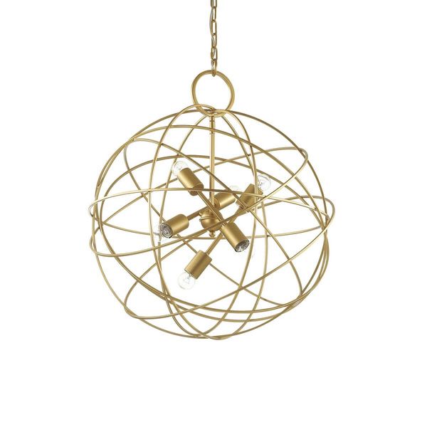 Ideal Lux KONSE Pendelleuchte E27 6-fach ⌀600mm dimmbar Gold 156026