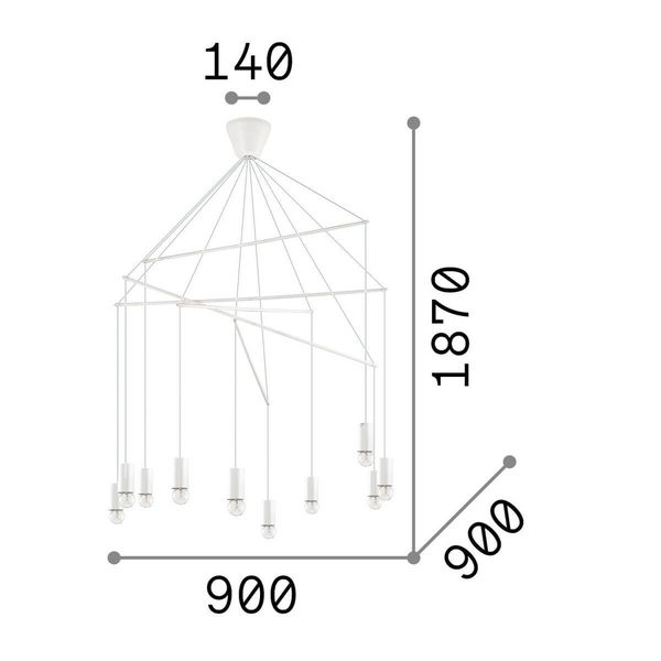 Ideal Lux POP Pendelleuchte E27 10-fach ⌀900mm dimmbar Schwarz 158860