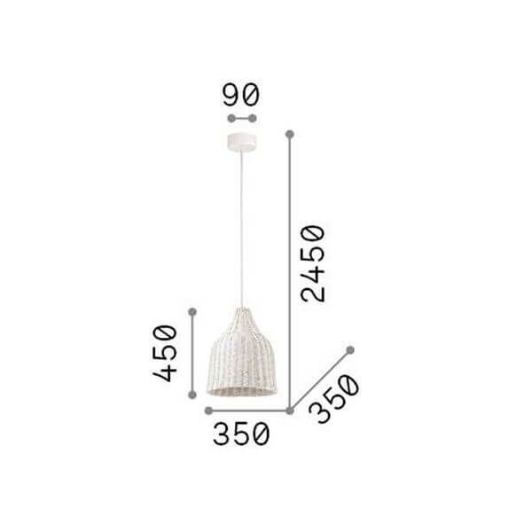 Ideal Lux HAUNT Pendelleuchte E27 ⌀350mm dimmbar Holz 159812