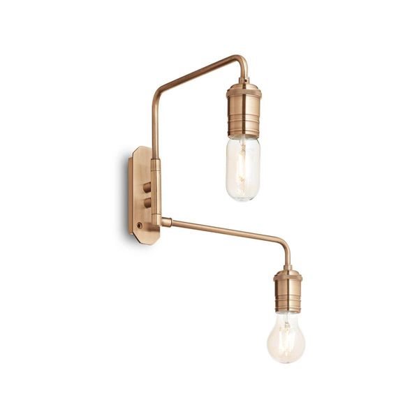 Ideal Lux TRIUMPH Wandleuchte E27 2-fach Messing 160245