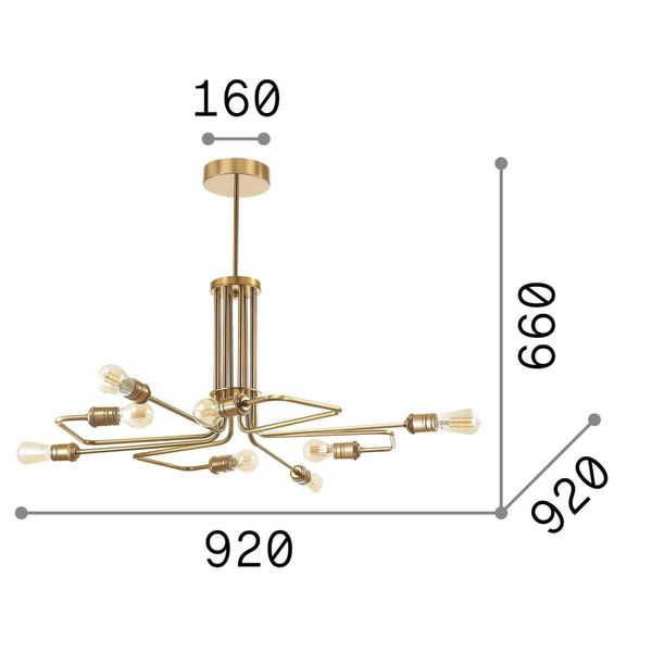 Ideal Lux TRIUMPH Pendelleuchte E27 8-fach ⌀920mm dimmbar Messing 160269