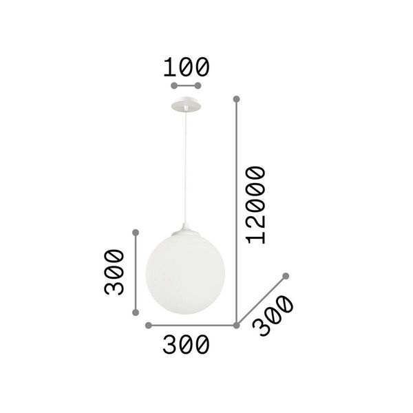 Ideal Lux BOA Pendelleuchte E27 ⌀300mm dimmbar Weiss 160863