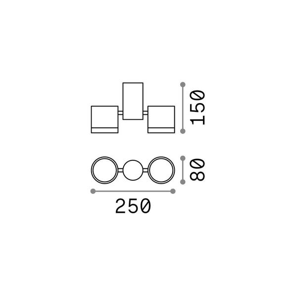 Ideal Lux SUNGLASSES LED Deckenleuchte 2x 2x14,5W Anthrazit IP44 neutralweiss 161846