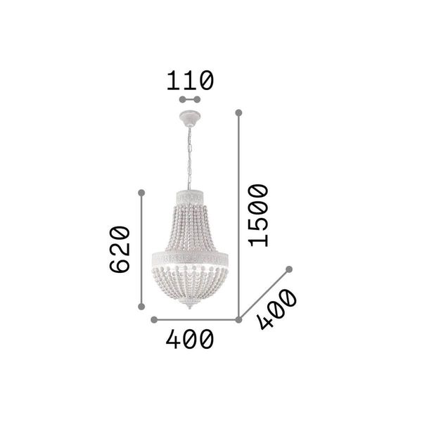 Ideal Lux MONET Pendelleuchte E14 5-fach ⌀400mm dimmbar Weiss 162737