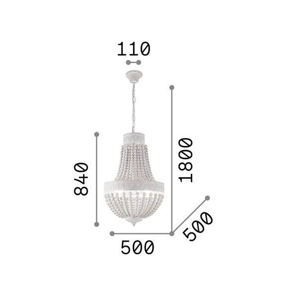 Ideal Lux MONET Pendelleuchte E14 6-fach ⌀500mm dimmbar Weiss 162751