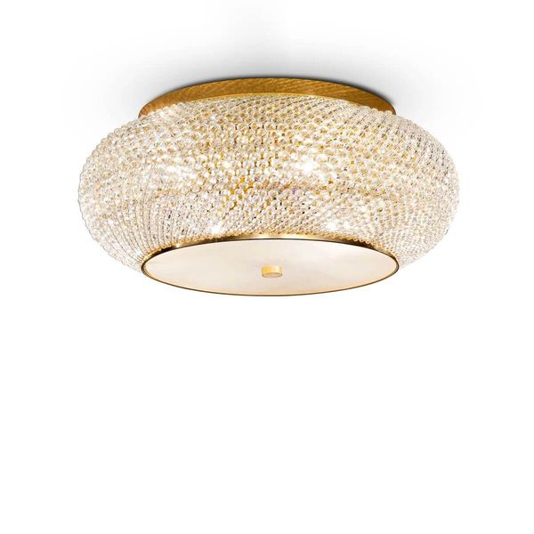 Ideal Lux PASHA' Deckenleuchte E14 14-fach ⌀650mm dimmbar Gold 165004