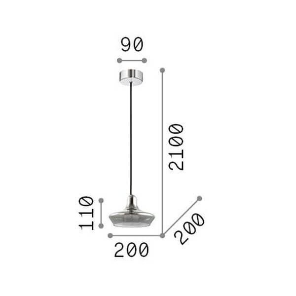 Ideal Lux LIDO G9 Pendelleuchte ⌀200mm dimmbar Rauchglas warmweiss 168364