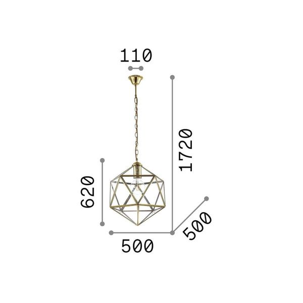 Ideal Lux DECA Pendelleuchte E27 ⌀500mm dimmbar Brüniert 168869