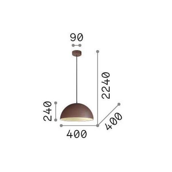 Ideal Lux FOLK Pendelleuchte E27 ⌀400mm dimmbar Rostfarben 174211