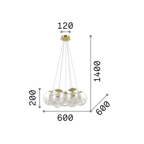 Ideal Lux MAPA SAT Pendelleuchte E27 7-fach ⌀600mm dimmbar Nickel 176062