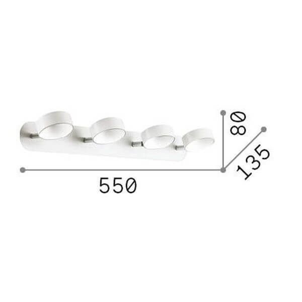 Ideal Lux OBY LED Deckenleuchte 4x 4x24W Weiss warmweiss 196718