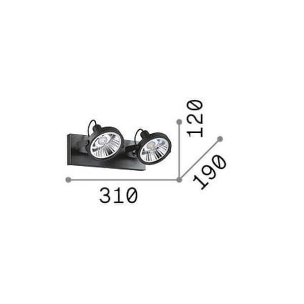 Ideal Lux GLIM GU10 Deckenleuchte 2x dimmbar Schwarz warmweiss 200248