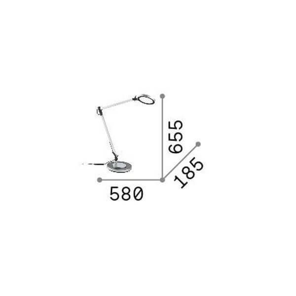 Ideal Lux FUTURA LED Tischleuchte 12,5W dimmbar Schwarz neutralweiss 204888