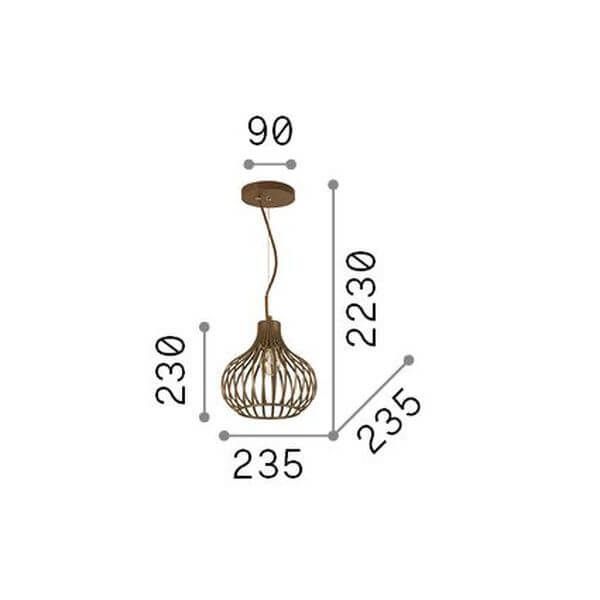 Ideal Lux ONION Pendelleuchte E27 ⌀235mm dimmbar Braun 205281