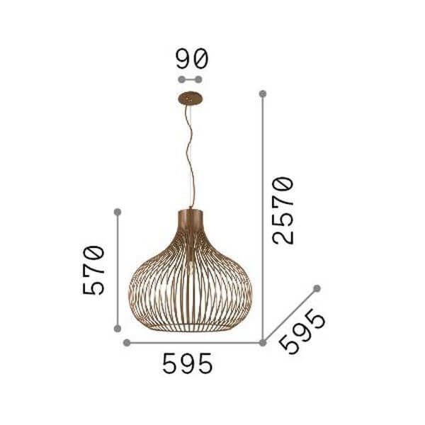 Ideal Lux ONION Pendelleuchte E27 ⌀595mm dimmbar Braun 205311