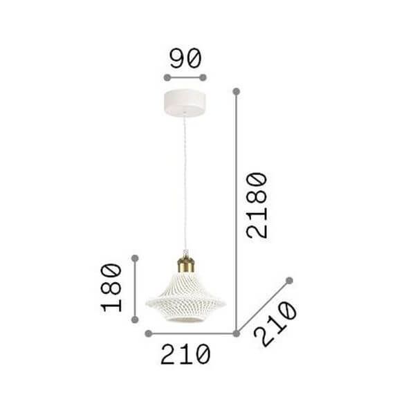 Ideal Lux LUGANO Pendelleuchte E27 ⌀210mm dimmbar Weiss 206806