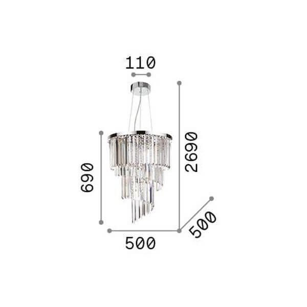 Ideal Lux CARLTON Pendelleuchte E14 12-fach ⌀500mm dimmbar Gold 213521