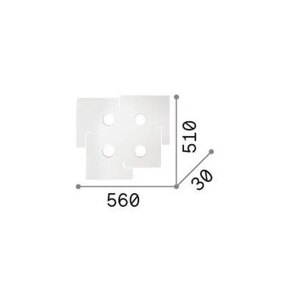 Ideal Lux TOTEM GX53 Deckenleuchte 4x dimmbar Weiss warmweiss 215778