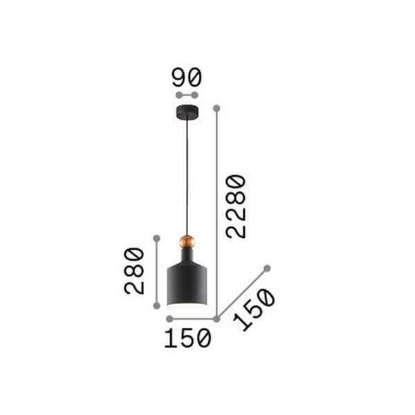 Ideal Lux TRIADE Pendelleuchte E27 ⌀150mm dimmbar Grau 221496