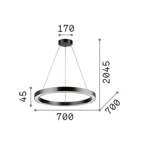 Ideal Lux ORACLE LED Pendelleuchte 35W ⌀700mm Schwarz warmweiss 222110