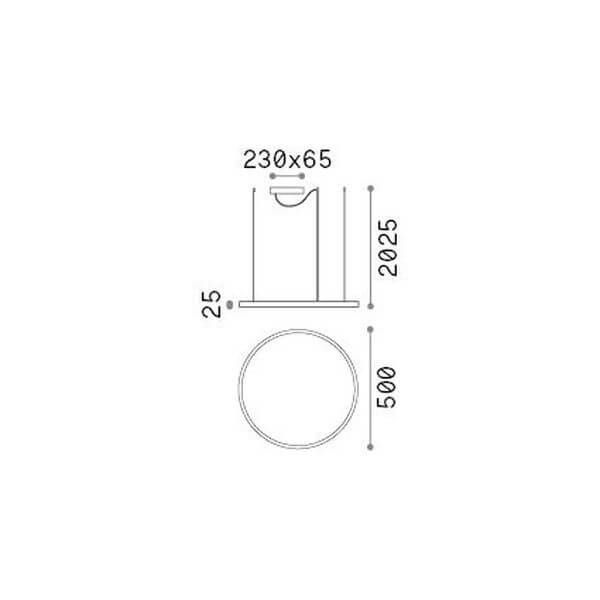 Ideal Lux ORACLE SLIM LED Pendelleuchte 32W ⌀500mm Weiss warmweiss 229461