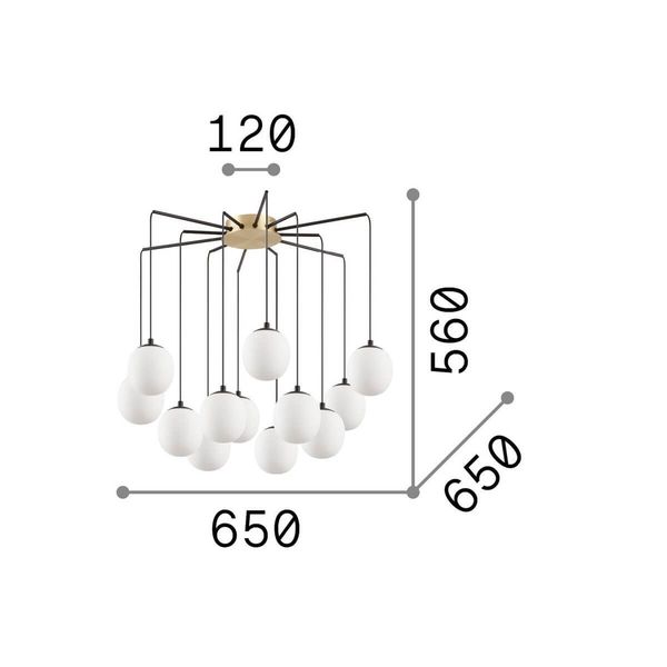 Ideal Lux RHAPSODY G9 Pendelleuchte 12x ⌀650mm dimmbar Schwarz warmweiss 236957