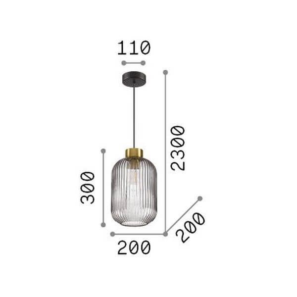 Ideal Lux MINT Pendelleuchte E27 ⌀200mm dimmbar Rauchglas 237510